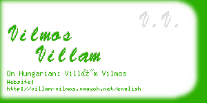 vilmos villam business card